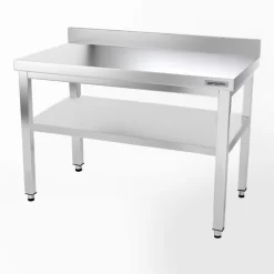 Edelstahl Arbeitstisch PREMIUM - 1200x600mm - Mit Grundboden & Aufkantung -Geschäft für Küchengeräte 127a hoehe 6ea3