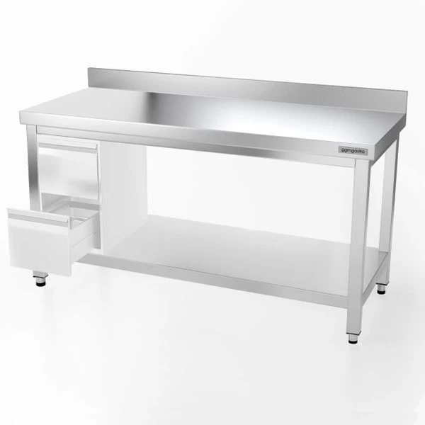 Edelstahl Arbeitstisch PREMIUM - 1500x800mm - Mit Grundboden & Aufkantung 7 Edelstahl Arbeitstisch PREMIUM - 1500x800mm - Mit Grundboden & Aufkantung – Bild 7