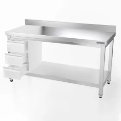 Edelstahl Arbeitstisch PREMIUM - 1500x800mm - Mit Grundboden & Aufkantung 19 Edelstahl Arbeitstisch PREMIUM - 1500x800mm - Mit Grundboden & Aufkantung -Geschäft für Küchengeräte 167a 3s 6665