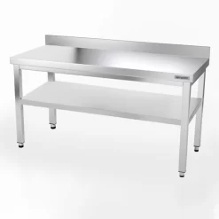 Edelstahl Arbeitstisch PREMIUM - 1600x800mm - Mit Grundboden & Aufkantung -Geschäft für Küchengeräte 167a hoehe2 c7a0 1