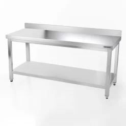 Edelstahl Arbeitstisch PREMIUM - 1800x800mm - Mit Grundboden & Aufkantung -Geschäft für Küchengeräte 187a ff81