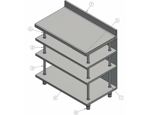 Edelstahl Bar-Arbeitstisch Mit 4 Ablagen 1000x600 3 Edelstahl Bar-Arbeitstisch Mit 4 Ablagen 1000x600 – Bild 3