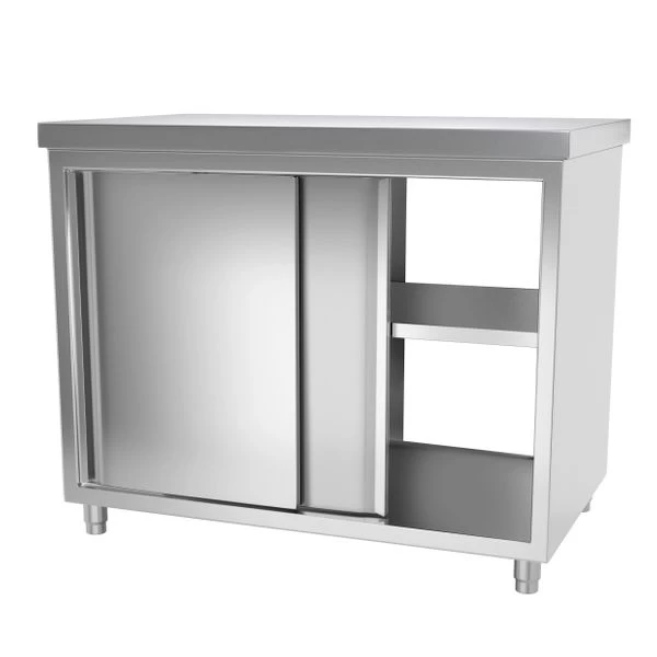 Edelstahl Arbeitsschrank PREMIUM Mit Durchreiche - 1,0 M 2 Edelstahl Arbeitsschrank PREMIUM Mit Durchreiche - 1,0 M – Bild 2