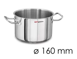 Fleischtopf - Ø 160 Mm - Höhe 110 Mm | Edelstahltopf | Kochtopf | Küchentopf | Bratentopf | Induktion