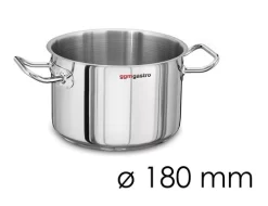 Fleischtopf - Ø 180 Mm - Höhe 120 Mm | Edelstahltopf | Kochtopf | Küchentopf | Bratentopf | Induktion