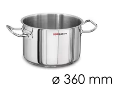 Fleischtopf - Ø 360 Mm - Höhe 220 Mm | Edelstahltopf | Kochtopf | Küchentopf | Bratentopf | Induktion