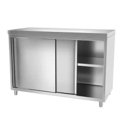 Edelstahl Arbeitsschrank PREMIUM - 1200x700mm - Mit Schiebetür Ohne Aufkantung -Geschäft für Küchengeräte 636846188114084227 3cac