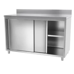 Edelstahl Arbeitsschrank PREMIUM - 1400x700mm - Mit Schiebetür & Aufkantung -Geschäft für Küchengeräte 636846188179965454 7d40 1