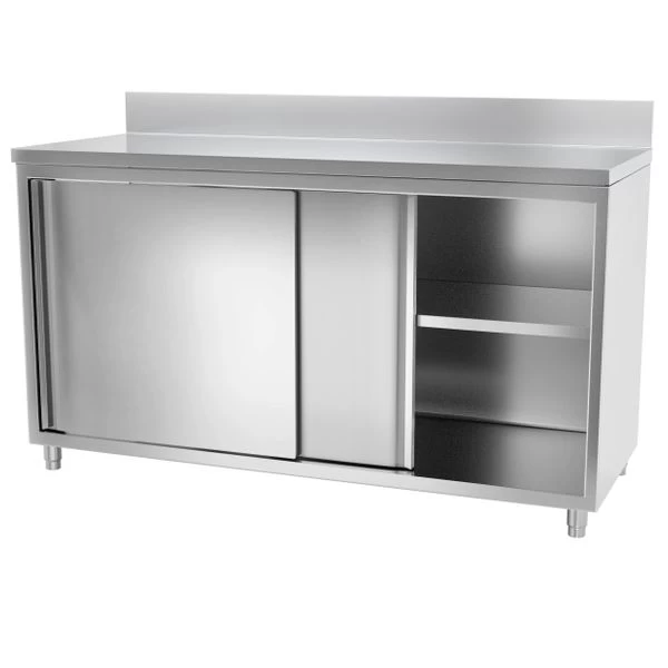 Edelstahl Arbeitsschrank PREMIUM - 1600x700mm - Mit Schiebetür & Aufkantung 5 Edelstahl Arbeitsschrank PREMIUM - 1600x700mm - Mit Schiebetür & Aufkantung – Bild 5