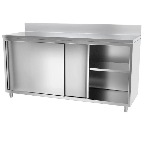 Edelstahl Arbeitsschrank ECO - 2000x700mm - Mit Schiebetür Und Aufkantung 5 Edelstahl Arbeitsschrank ECO - 2000x700mm - Mit Schiebetür Und Aufkantung – Bild 5