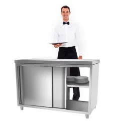 Edelstahl Arbeitsschrank PREMIUM Mit Durchreiche - 1,2 M -Geschäft für Küchengeräte 636846201398013129 2958