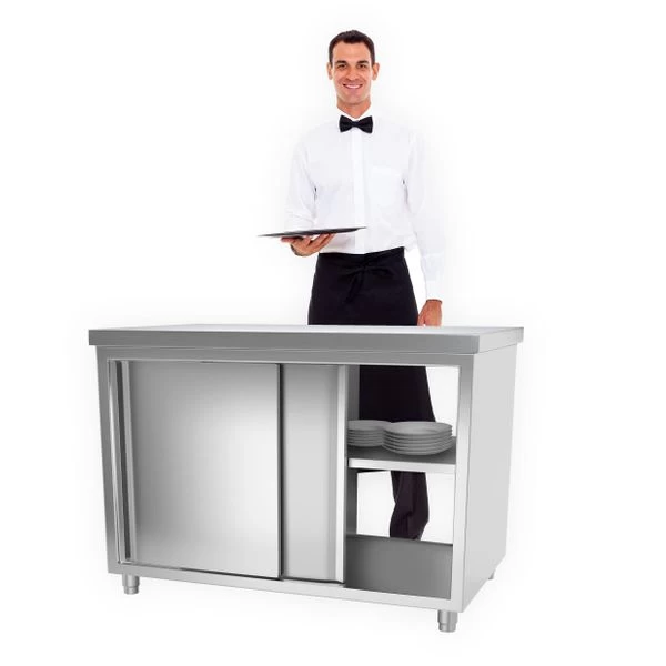 Edelstahl Arbeitsschrank PREMIUM Mit Durchreiche - 1,0 M 4 Edelstahl Arbeitsschrank PREMIUM Mit Durchreiche - 1,0 M – Bild 4