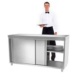 Edelstahl Arbeitsschrank PREMIUM Mit Durchreiche - 2,0 M -Geschäft für Küchengeräte 636846201460424868 6417