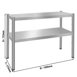 Aufsatzbord PREMIUM - 1000x370mm - Mit 2 Etagen 0,7 M Hoch