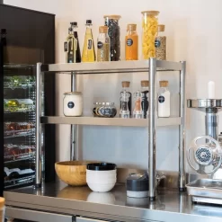 Aufsatzbord PREMIUM - 1000x370mm - Mit 2 Etagen 0,7 M Hoch -Geschäft für Küchengeräte AB2K Stock3 2a75