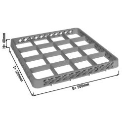 (6 Stück) Aufsatzrand - 16 Fächer- Grau