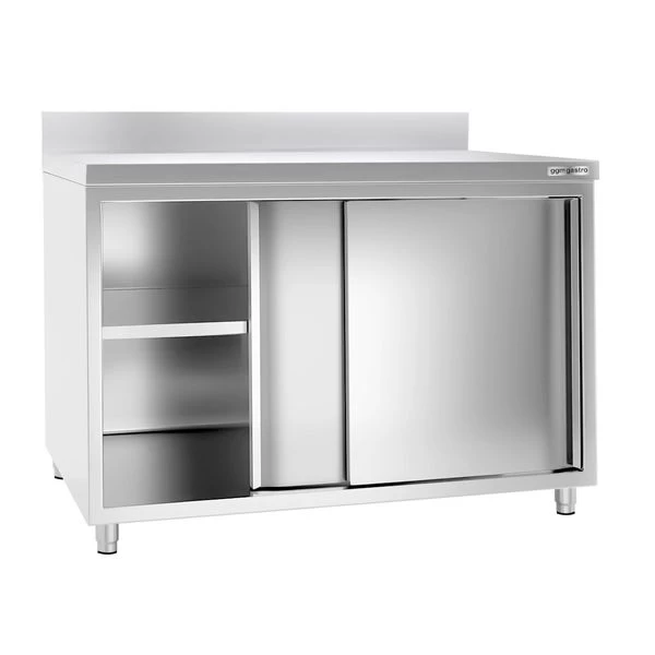 Edelstahl Arbeitsschrank PREMIUM - 1800x800mm - Mit Schiebetür & Aufkantung 2 Edelstahl Arbeitsschrank PREMIUM - 1800x800mm - Mit Schiebetür & Aufkantung – Bild 2