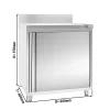 Edelstahl Arbeitsschrank PREMIUM - 600x600mm - Mit Flügeltür & Aufkantung
