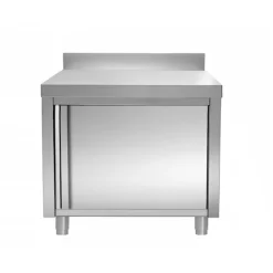Edelstahl Arbeitsschrank PREMIUM - 600x700mm - Mit Flügeltür & Aufkantung -Geschäft für Küchengeräte ASK67A 36cf