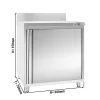 Edelstahl Arbeitsschrank PREMIUM - 600x700mm - Mit Flügeltür & Aufkantung