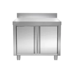Edelstahl Arbeitsschrank PREMIUM - 800x600mm - Mit Flügeltür & Aufkantung -Geschäft für Küchengeräte ASK86A 001 3f4a