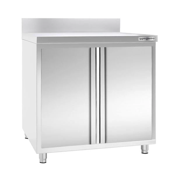 Edelstahl Arbeitsschrank PREMIUM - 800x700mm - Mit Flügeltür & Aufkantung 2 Edelstahl Arbeitsschrank PREMIUM - 800x700mm - Mit Flügeltür & Aufkantung – Bild 2