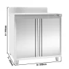 Edelstahl Arbeitsschrank PREMIUM - 800x700mm - Mit Flügeltür & Aufkantung