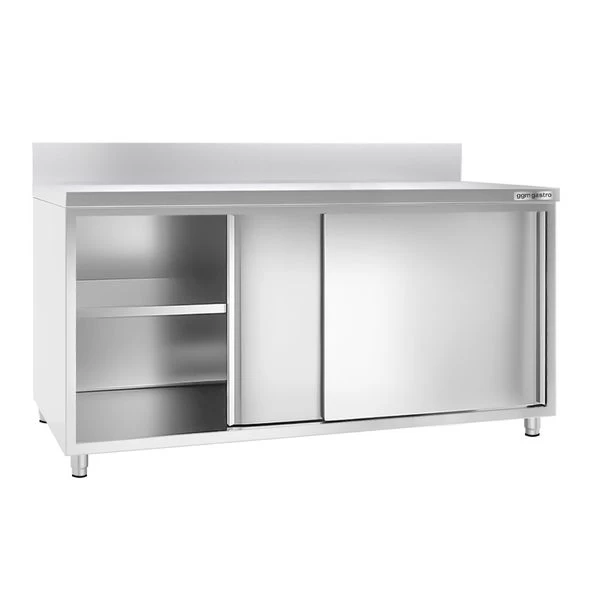 Edelstahl Arbeitsschrank ECO - 2000x700mm - Mit Schiebetür Und Aufkantung 2 Edelstahl Arbeitsschrank ECO - 2000x700mm - Mit Schiebetür Und Aufkantung – Bild 2