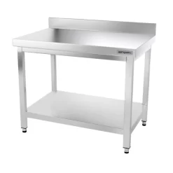 Edelstahl Arbeitstisch PREMIUM - 1000x700mm - Mit Grundboden & Aufkantung -Geschäft für Küchengeräte ATK107A 002 e761