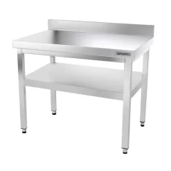 Edelstahl Arbeitstisch PREMIUM - 1000x700mm - Mit Grundboden & Aufkantung -Geschäft für Küchengeräte ATK107A 003 fbb7