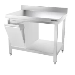 Edelstahl Arbeitstisch PREMIUM - 1000x700mm - Mit Grundboden & Aufkantung -Geschäft für Küchengeräte ATK107A 006 0376