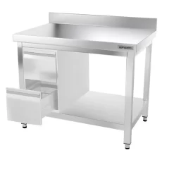 Edelstahl Arbeitstisch PREMIUM - 1000x700mm - Mit Grundboden & Aufkantung -Geschäft für Küchengeräte ATK107A 007 6a5c