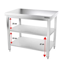 Edelstahl Arbeitstisch PREMIUM - 1000x700mm - Mit Grundboden Ohne Aufkantung -Geschäft für Küchengeräte ATK107 004 e828