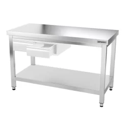 Edelstahl Arbeitstisch PREMIUM - 1200x800mm - Mit Grundboden Ohne Aufkantung -Geschäft für Küchengeräte ATK128 006 c247