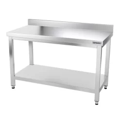 Edelstahl Arbeitstisch PREMIUM - 1400x800mm - Mit Grundboden & Aufkantung -Geschäft für Küchengeräte ATK148A 003 4cf4