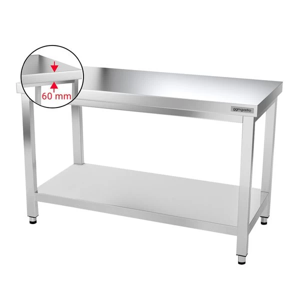 Edelstahl Arbeitstisch PREMIUM - 1400x800mm - Mit Grundboden Ohne Aufkantung 2 Edelstahl Arbeitstisch PREMIUM - 1400x800mm - Mit Grundboden Ohne Aufkantung – Bild 2