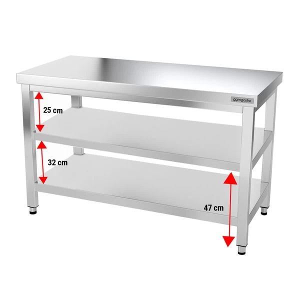 Edelstahl Arbeitstisch PREMIUM - 1400x800mm - Mit Grundboden Ohne Aufkantung 5 Edelstahl Arbeitstisch PREMIUM - 1400x800mm - Mit Grundboden Ohne Aufkantung – Bild 5
