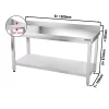 Edelstahl Arbeitstisch PREMIUM - 1500x700mm - Mit Grundboden & Aufkantung