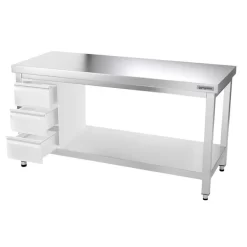 Edelstahl Arbeitstisch PREMIUM - 1600x700mm - Mit Grundboden Ohne Aufkantung -Geschäft für Küchengeräte ATK167 008 25b9