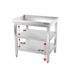 Edelstahl Arbeitstisch PREMIUM - 700x700mm - Mit Grundboden Ohne Aufkantung -Geschäft für Küchengeräte ATK77 003 f0e8