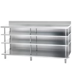 Edelstahl Bar-Arbeitstisch Mit 4 Ablagen 2000x600