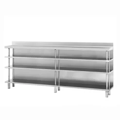 Edelstahl Bar-Arbeitstisch Mit 4 Ablagen 2500x300