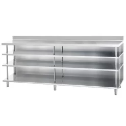 Edelstahl Bar-Arbeitstisch Mit 4 Ablagen 2500x600