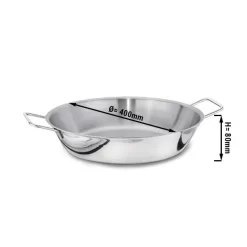 Paella Pfanne Aus Edelstahl - Ø 400 Mm - Höhe: 80 Mm