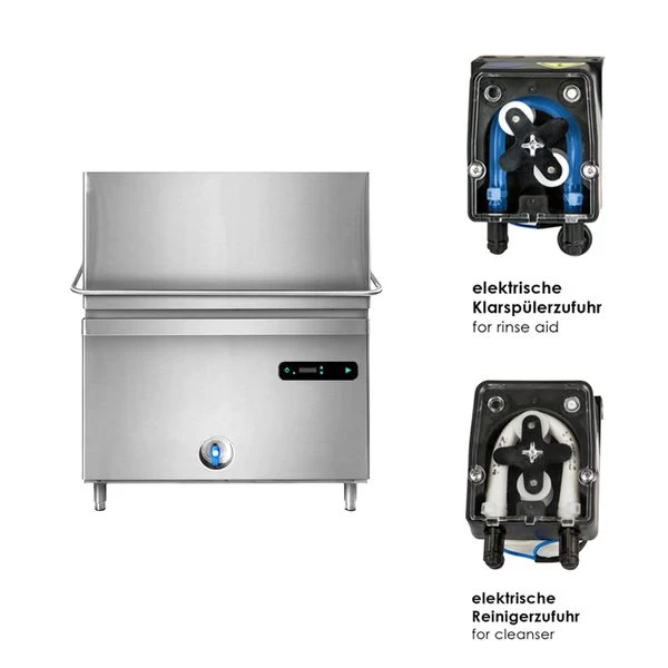 Doppelwandige Doppelkorb-Durchschubspülmaschine - 22,2 KW - Inkl. Entkalker - Mit Reiniger-, Klarspüler- & Laugenpumpe 4 Doppelwandige Doppelkorb-Durchschubspülmaschine - 22,2 KW - Inkl. Entkalker - Mit Reiniger-, Klarspüler- & Laugenpumpe – Bild 4