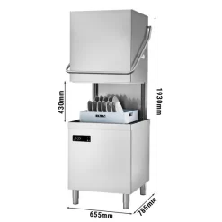 Durchschubspülmaschine - 6,52 KW - Mit Reiniger- & Klarspülerpumpe