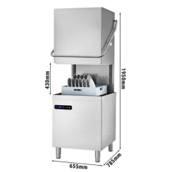 Doppelwandige Durchschubspülmaschine - 7,1 KW - Mit Reiniger- & Klarspülerpumpe
