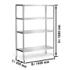 Edelstahlregal PREMIUM - 1600x500mm - Mit 4 Ablagen (VERSTELLBAR)