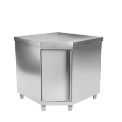 Edelstahl Eckarbeitsschrank PREMIUM Mit Flügeltür Ohne Aufkantung 1150x800mm -Geschäft für Küchengeräte ESK108 clean 200f