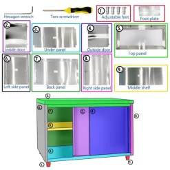 Edelstahl Arbeitsschrank ECO - 1800x600mm - Mit Schiebetür Und Aufkantung -Geschäft für Küchengeräte EcoFlex 8c6b 9